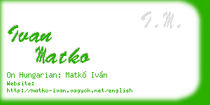 ivan matko business card
